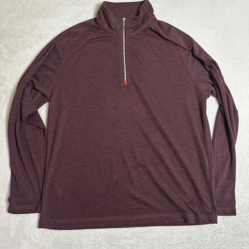 Tommy Bahama Men Large 1/4 Zip Pullover Sweatshirt Maroon IslandZone Activewear